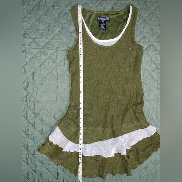 THE PYRAMID COLLECTION "Pixie" Layered Olive Sundress, size XS, LIKE NEW - Picture 8 of 11